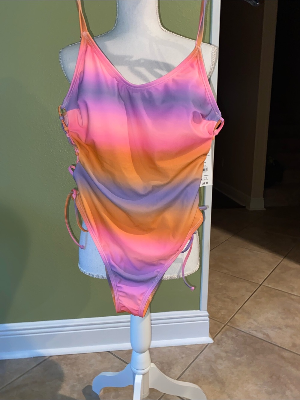 No Boundaries Pink Orange Purple Ombre One-Piece Swimsuit